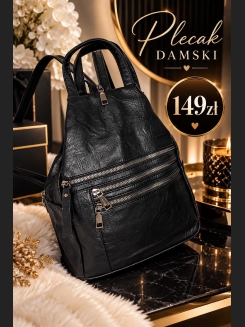 Trapezowy plecak miejski z zamkami